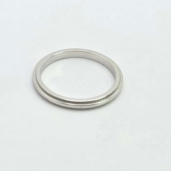 Vintage: Tiffany & Co. Platinum Milgrain Wedding Band Ring
