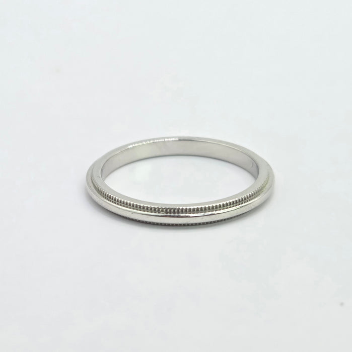 Vintage: Tiffany & Co. Platinum Milgrain Wedding Band Ring