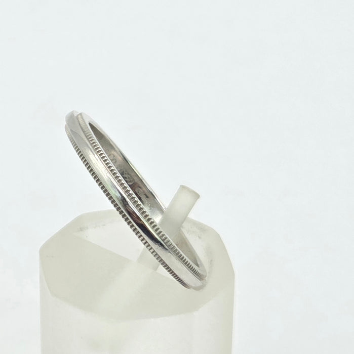 Vintage: Tiffany & Co. Platinum Milgrain Wedding Band Ring