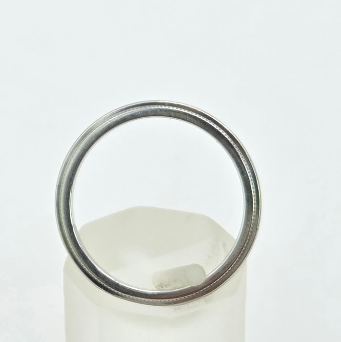 Vintage: Tiffany & Co. Platinum Milgrain Wedding Band Ring