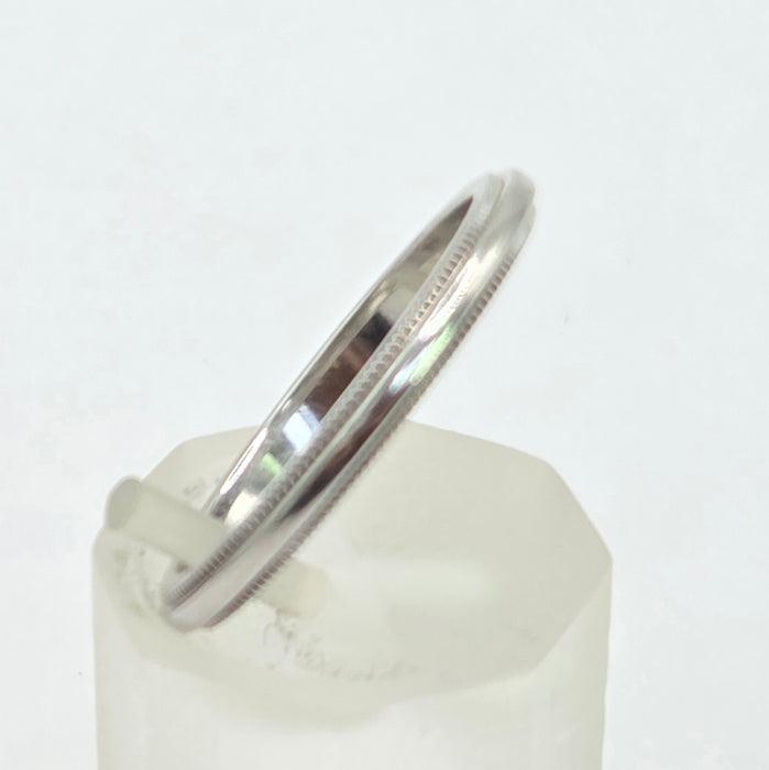 Vintage: Tiffany & Co. Platinum Milgrain Wedding Band Ring