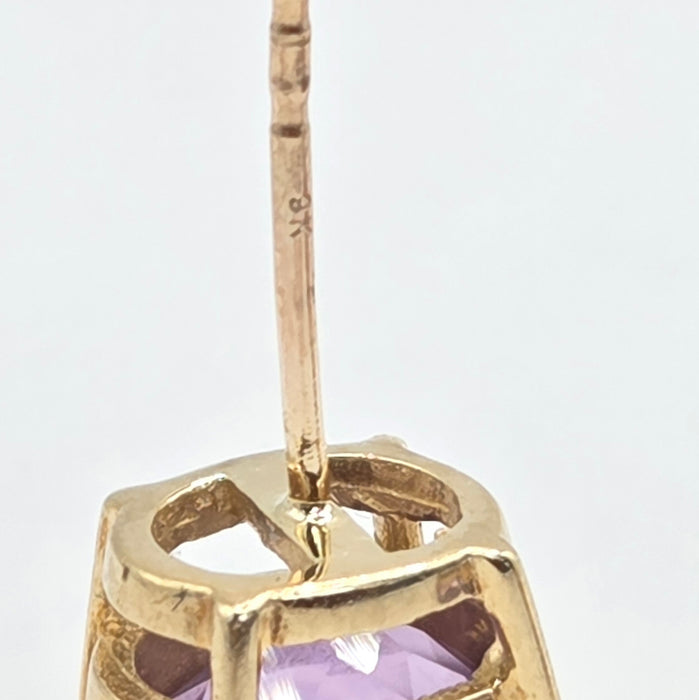 Vintage: 9ct Gold Oval Amethyst Stud Earrings