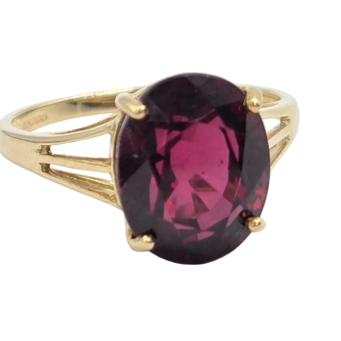 Vintage: 9ct Yellow Gold Almandine Garnet Cluster Dress Ring