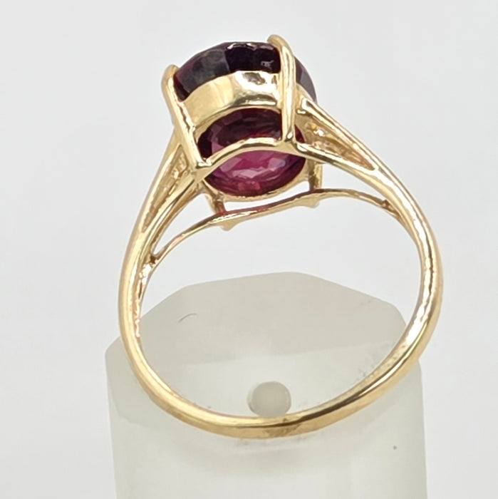 Vintage: 9ct Yellow Gold Almandine Garnet Cluster Dress Ring