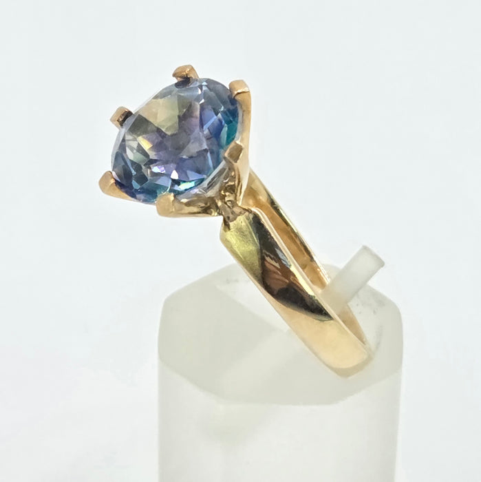 Vintage: 9ct Gold Colour-Change Sapphire Solitaire Ring