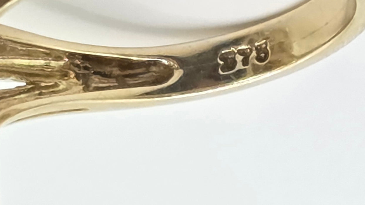 Vintage: 9ct Gold Citrine, Garnet & Diamond Dress Ring
