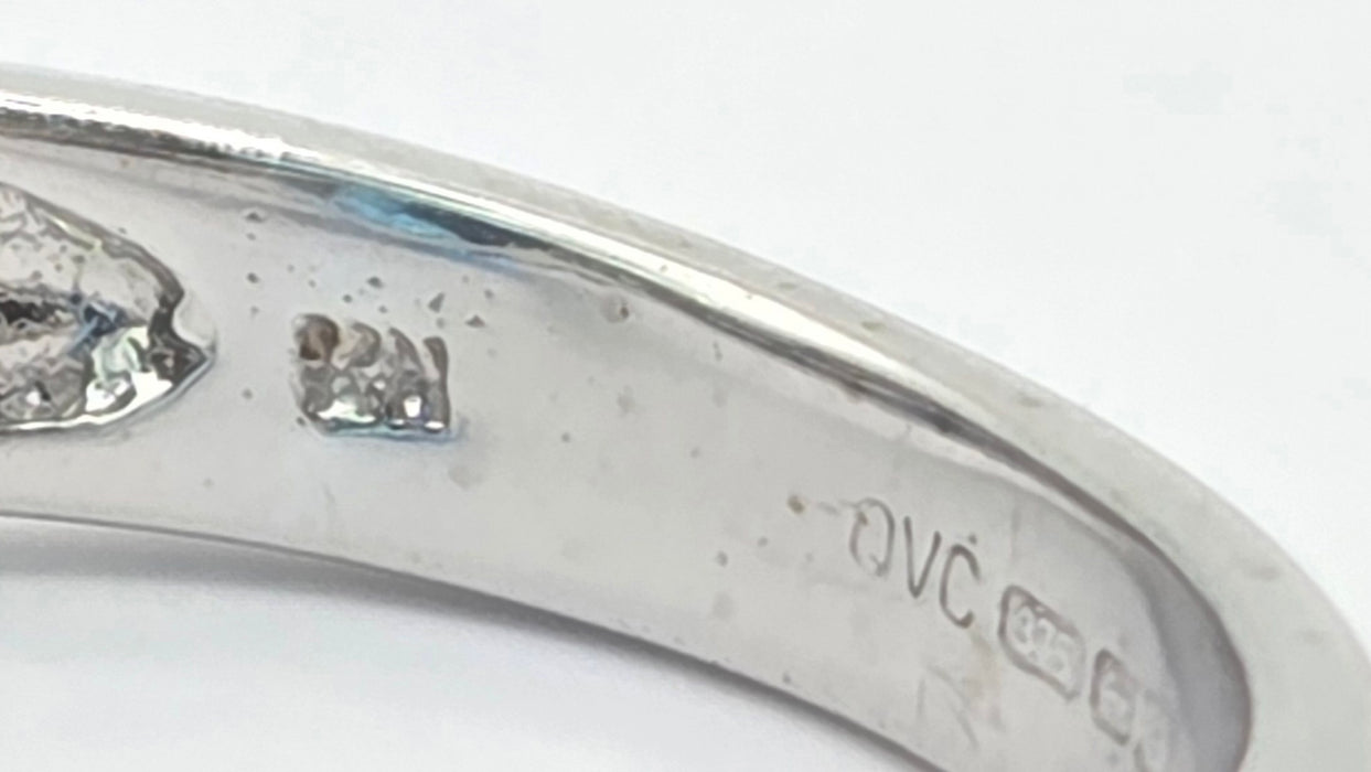 Vintage: 9ct White Gold Swiss Blue Topaz & Diamond Ring — From 2000