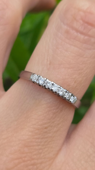 Vintage: 9ct White Gold Diamond Stacker Half-Eternity Ring — 0.25ct
