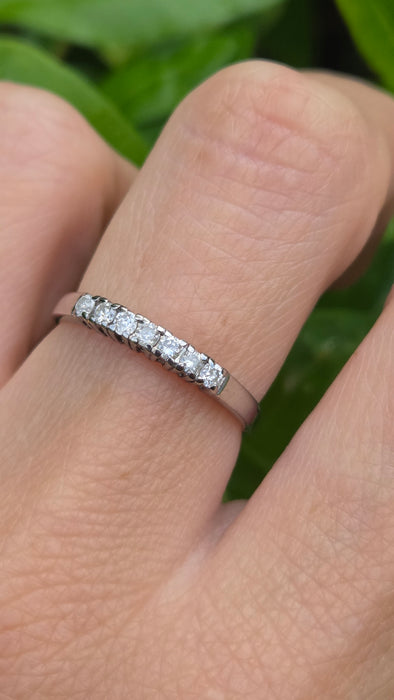 Vintage: 9ct White Gold Diamond Stacker Half-Eternity Ring — 0.25ct