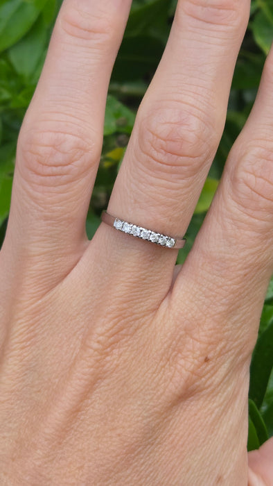 Vintage: 9ct White Gold Diamond Stacker Half-Eternity Ring — 0.25ct