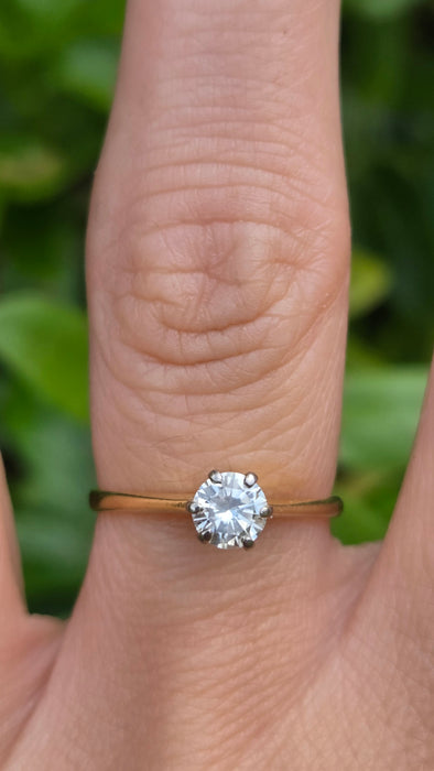 Vintage: 18ct Gold Diamond Solitaire Ring — 0.40ct
