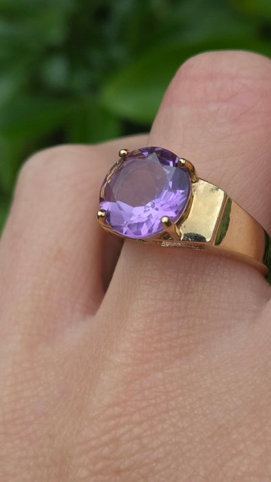 Vintage: 9ct Gold Amethyst Signet Ring