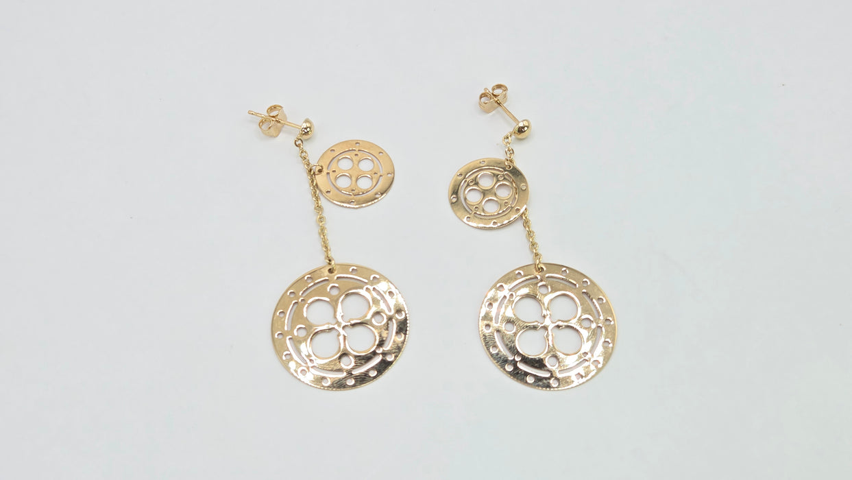 Vintage: 9ct Yellow Gold Drop Stud Earrings