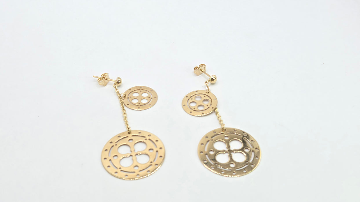 Vintage: 9ct Yellow Gold Drop Stud Earrings