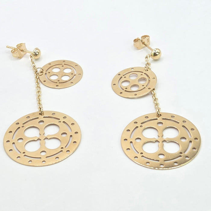 Vintage: 9ct Yellow Gold Drop Stud Earrings