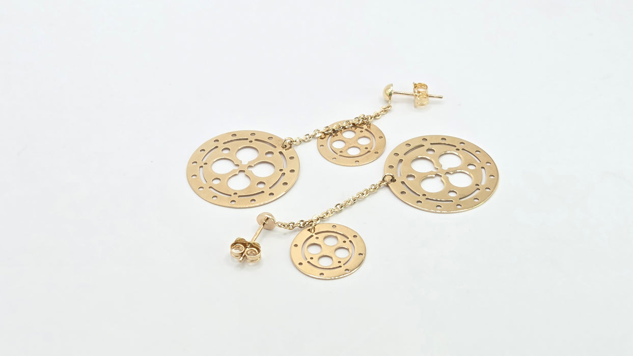 Vintage: 9ct Yellow Gold Drop Stud Earrings