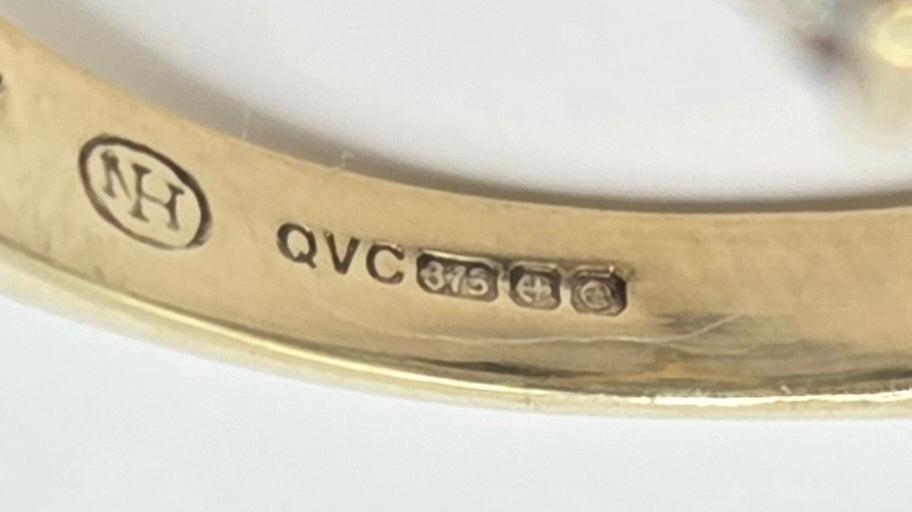 Vintage: 9ct Yellow Gold Multi-Diamond Crossover Dress Ring