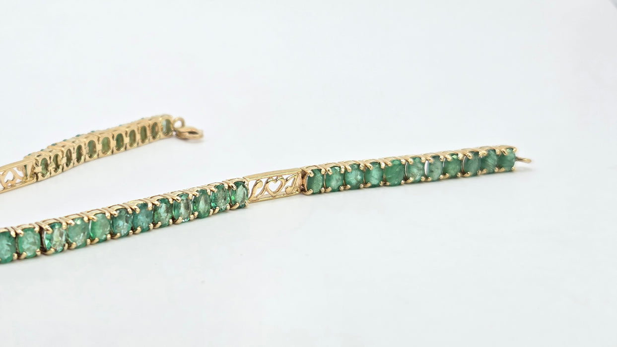 Vintage: 9ct Yellow Gold Emerald Bracelet