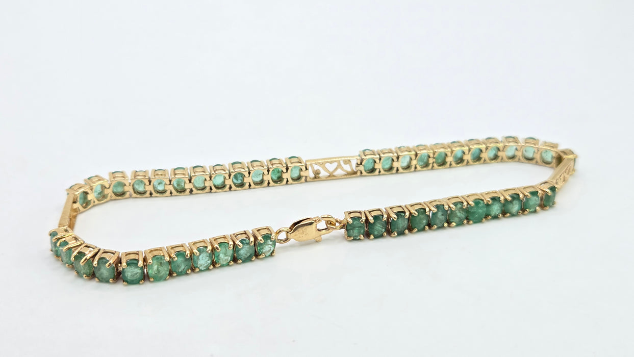 Vintage: 9ct Yellow Gold Emerald Bracelet