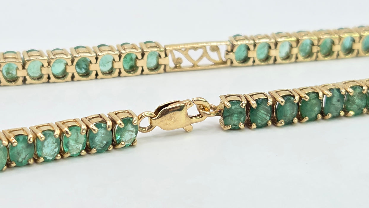 Vintage: 9ct Yellow Gold Emerald Bracelet