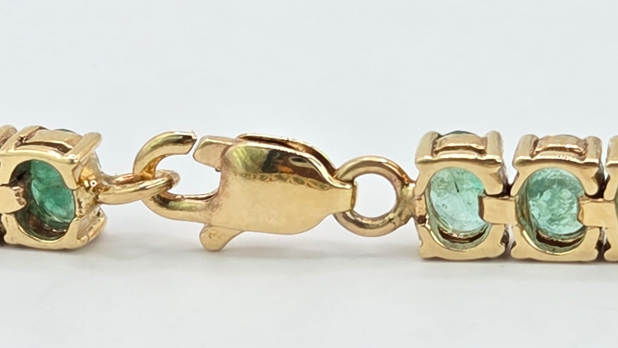 Vintage: 9ct Yellow Gold Emerald Bracelet