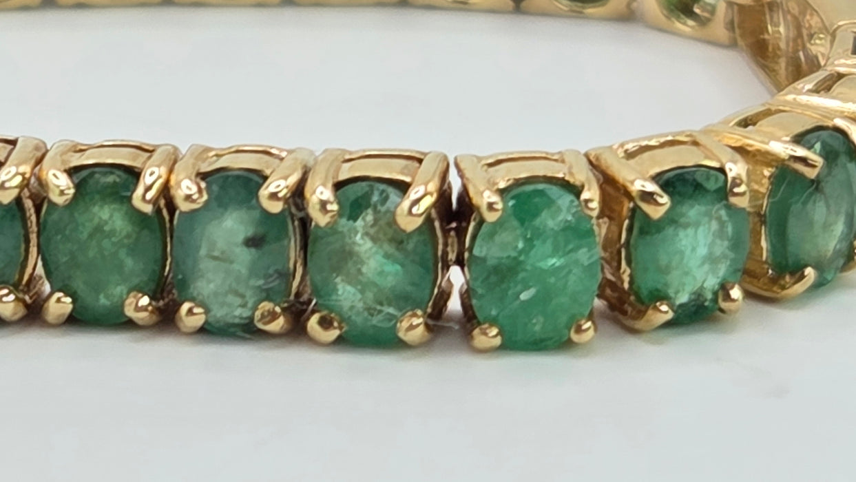 Vintage: 9ct Yellow Gold Emerald Bracelet