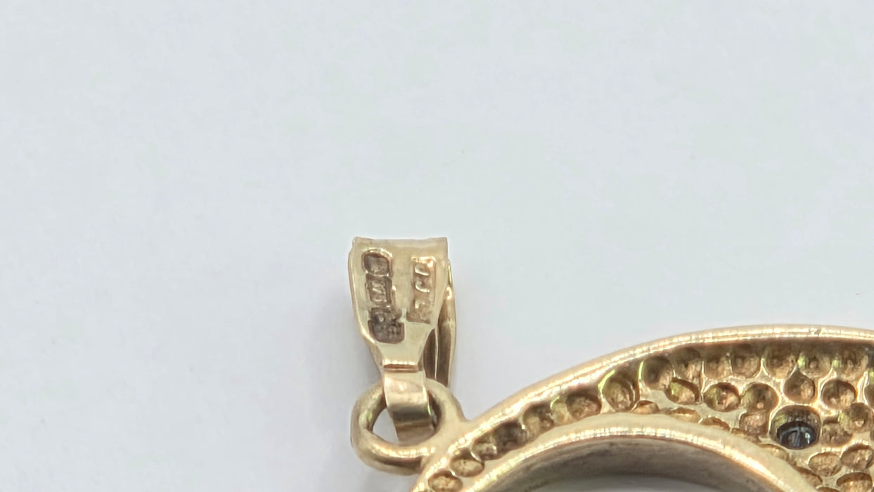 Vintage: 9ct Yellow Gold Man in the Moon Crescent Pendant — From 1993