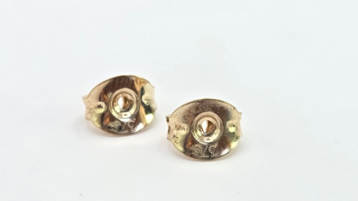 Vintage: 9ct Yellow Gold Baroque Pearl Stud Earrings