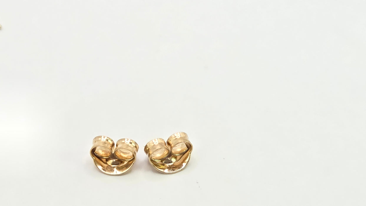 Vintage: 9ct Yellow Gold Baroque Pearl Stud Earrings