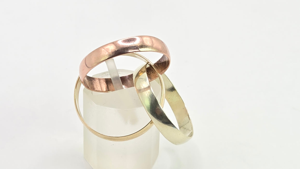 Vintage: 9ct Yellow, White & Rose Gold Russian Wedding Ring — From 1993