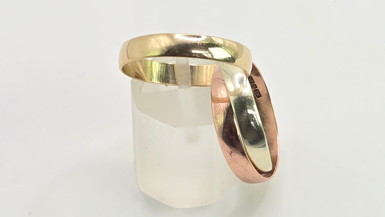Vintage: 9ct Yellow, White & Rose Gold Russian Wedding Ring — From 1993