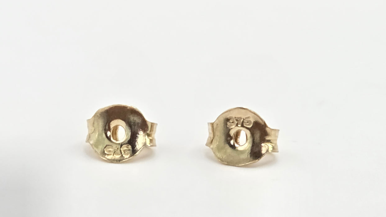 Vintage: 9ct Yellow Gold Peridot & Diamond Stud Earrings
