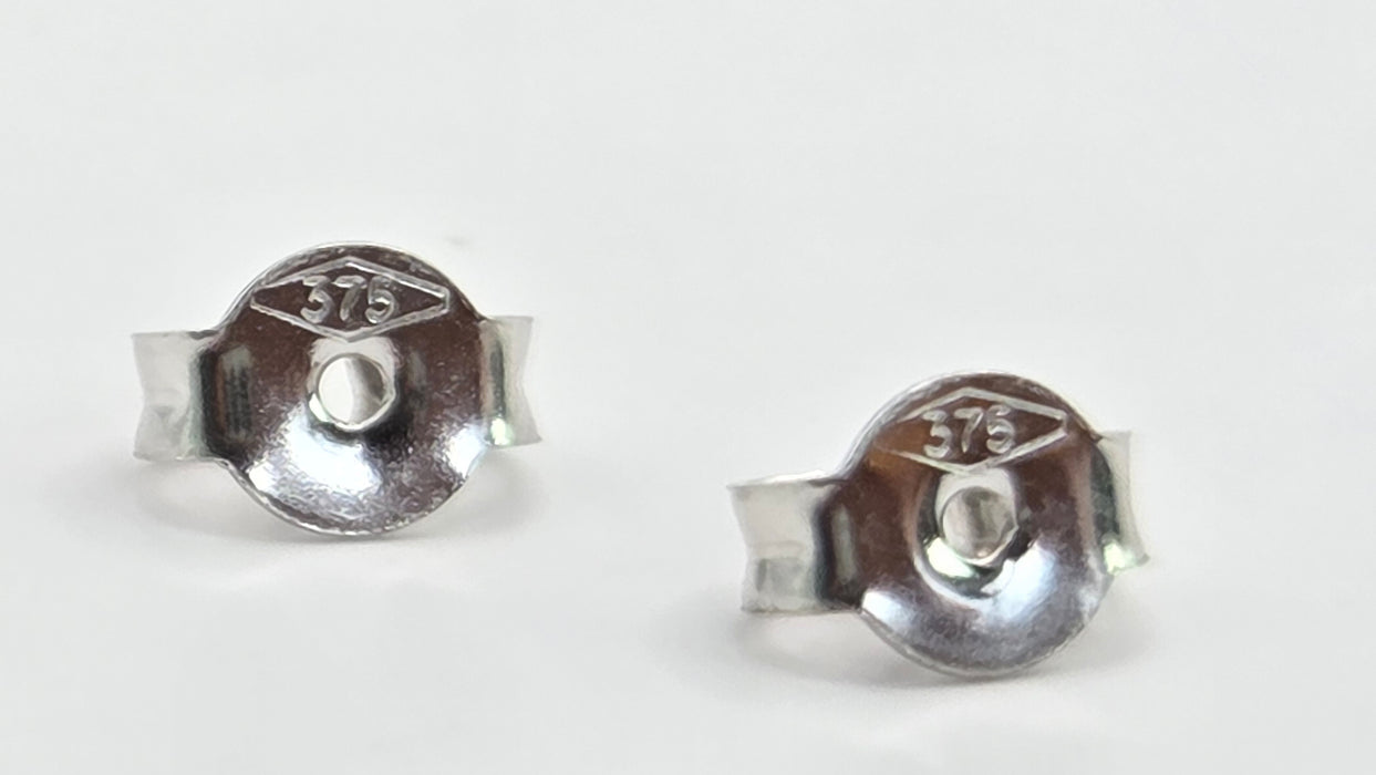Vintage: 9ct White Gold Pale Blue Topaz & Diamond Drop Stud Earrings