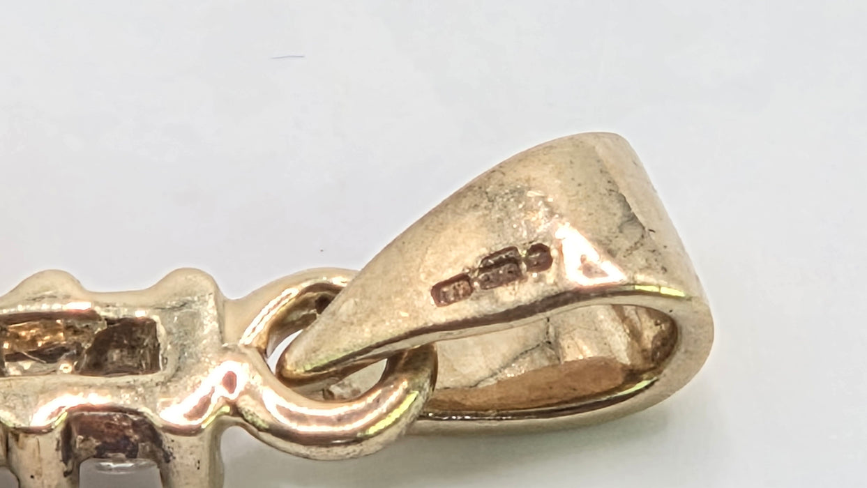 Vintage: 9ct Yellow Gold Diamond Cross Pendant