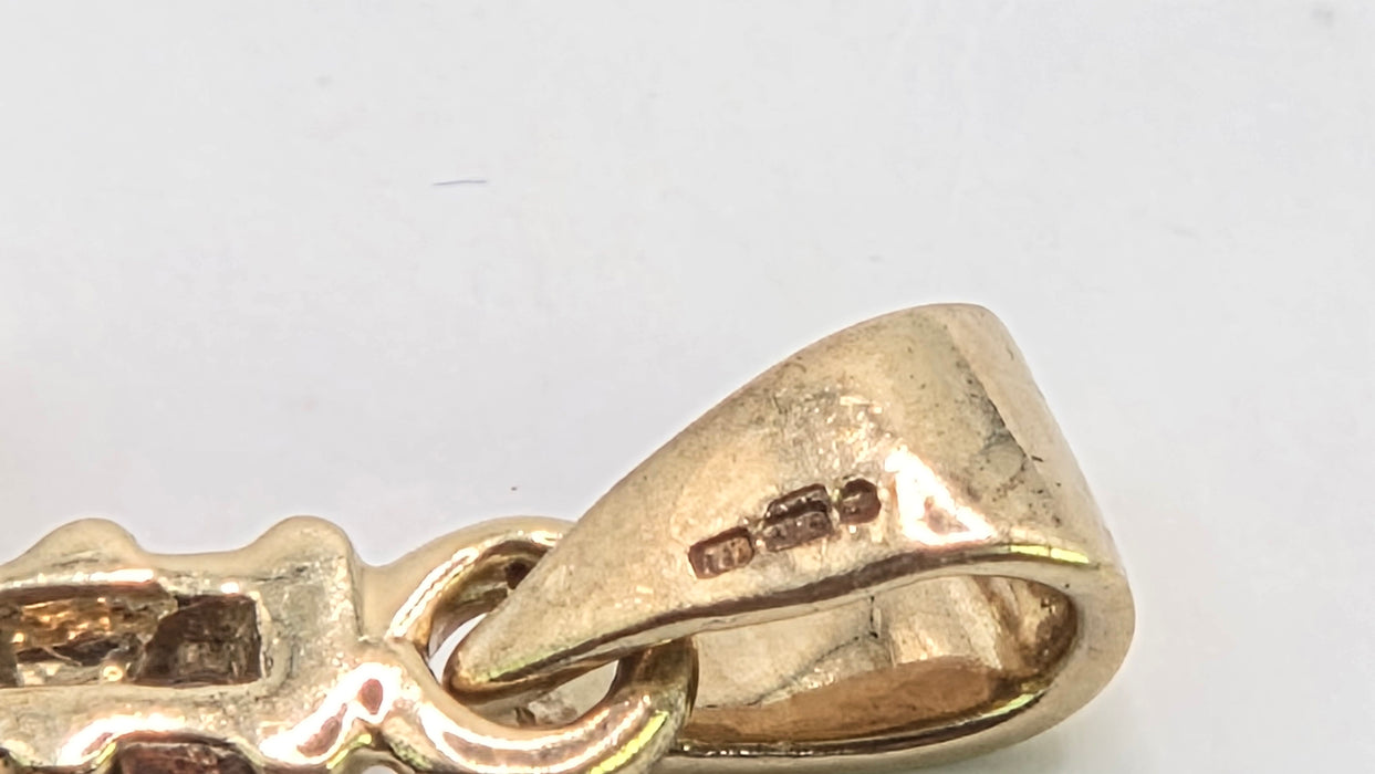 Vintage: 9ct Yellow Gold Diamond Cross Pendant