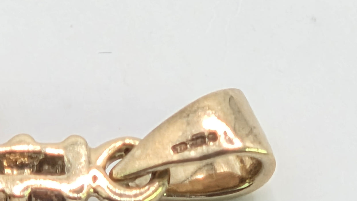 Vintage: 9ct Yellow Gold Diamond Cross Pendant