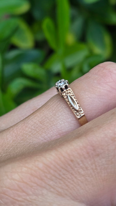 Vintage: 9ct Yellow Gold Diamond Solitaire Ring — From 1985