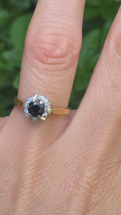 3561 Vintage 18ct Gold Sapphire and Diamonds - from 1976