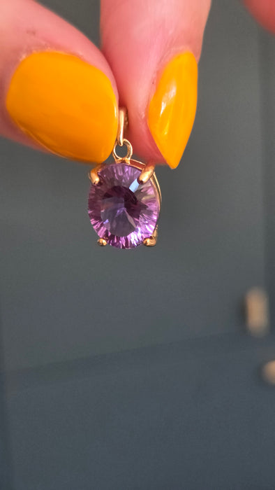 Vintage: 9ct Gold Oval Amethyst Pendant