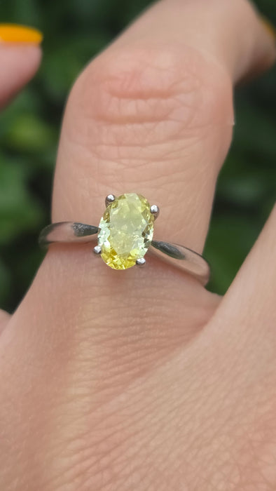 Modern: Platinum Fancy Yellow Diamond Solitaire Ring — 1.24ct