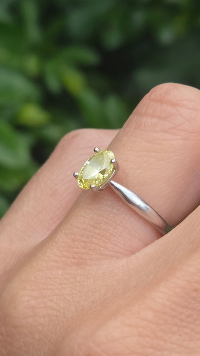 Modern: Platinum Fancy Yellow Diamond Solitaire Ring — 1.24ct