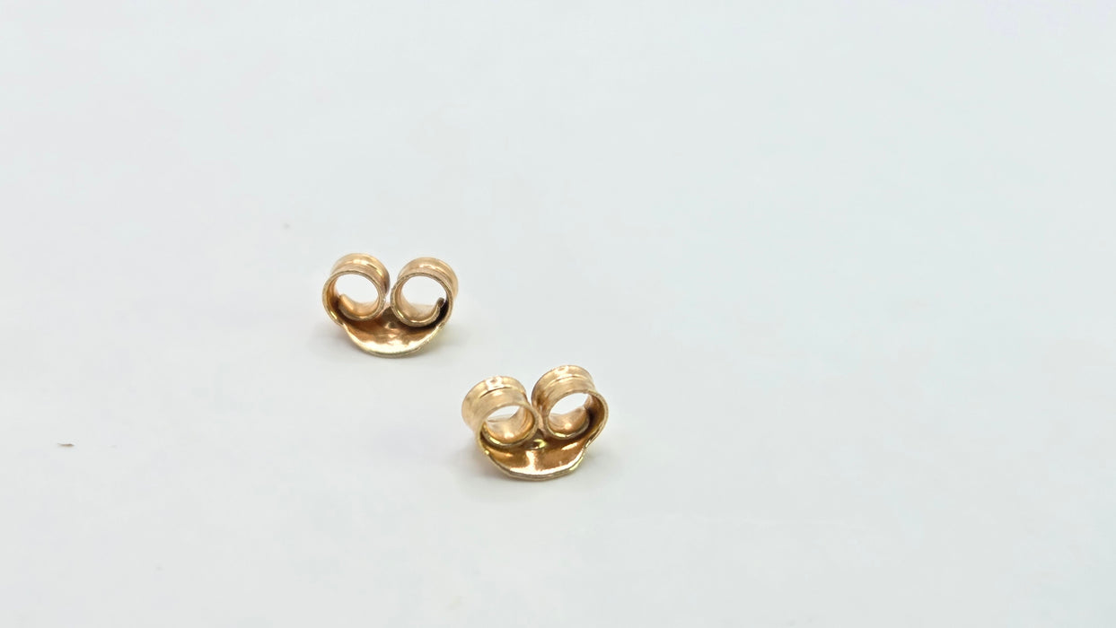 Vintage: 9ct Yellow Gold Diamond Geometric Stud Earrings