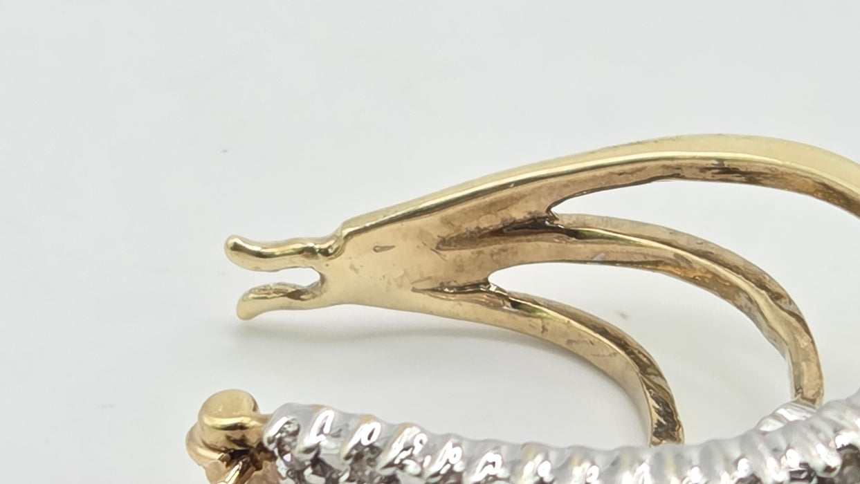 Vintage: 9ct Yellow Gold Diamond Triple Hoop Earrings