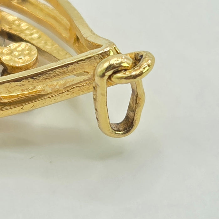 Vintage: 9ct Yellow Gold Diamond Pear-Shaped Pendant