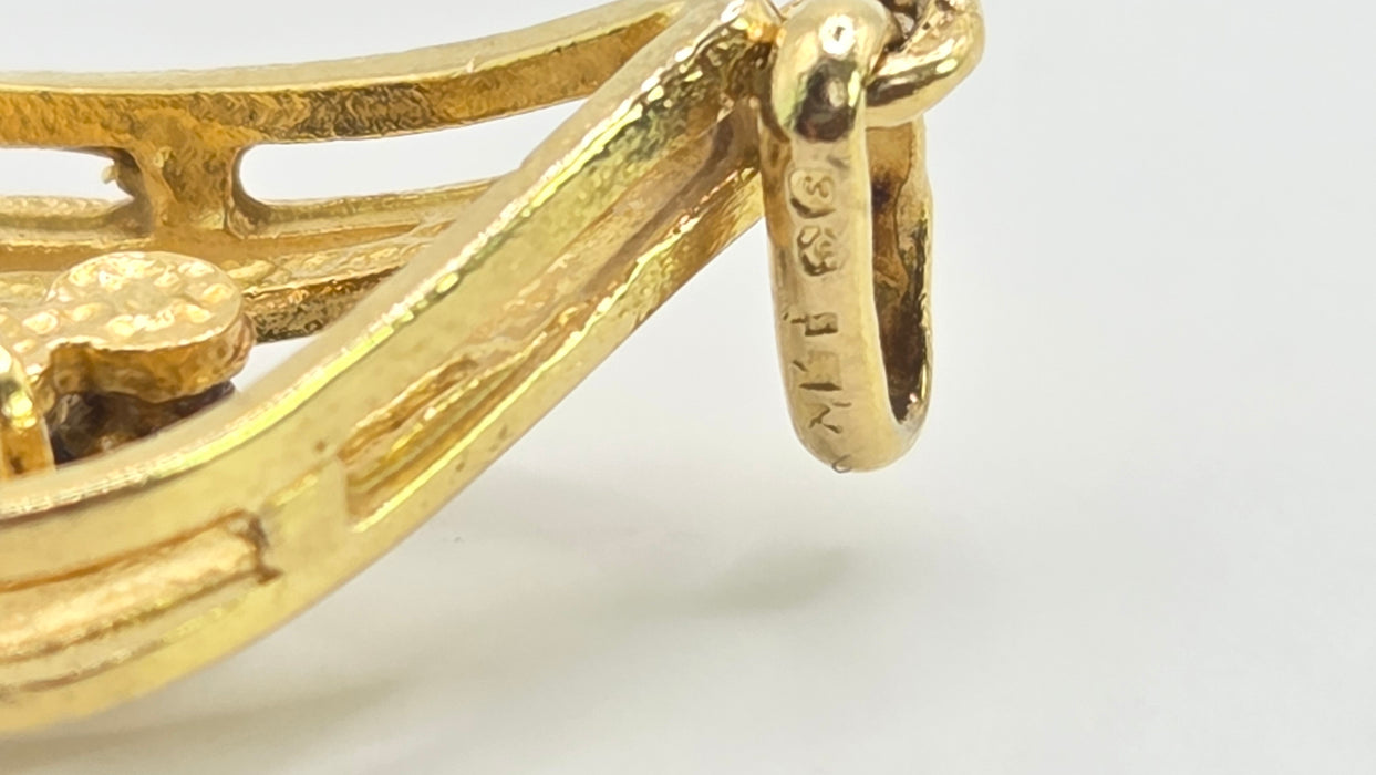 Vintage: 9ct Yellow Gold Diamond Pear-Shaped Pendant