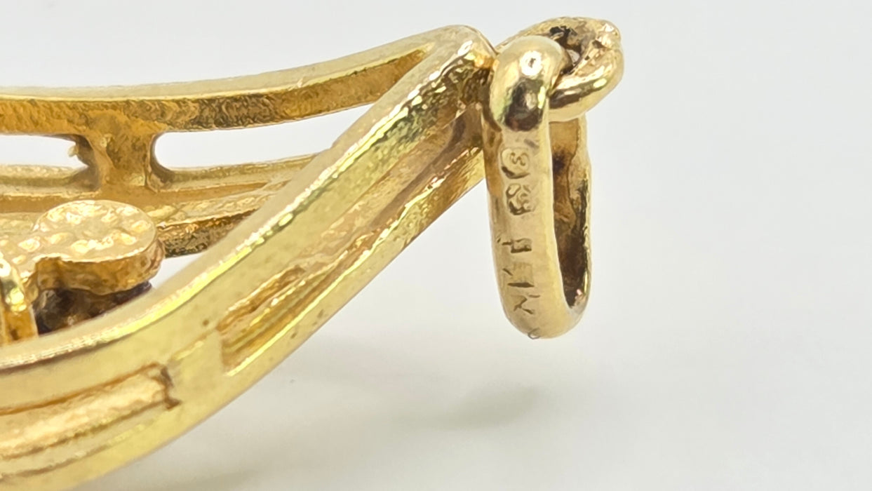 Vintage: 9ct Yellow Gold Diamond Pear-Shaped Pendant