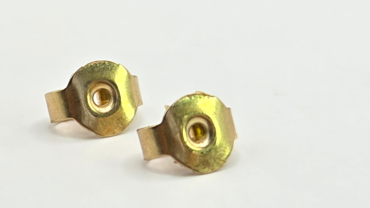 Vintage: 9ct Yellow & White Gold Diamond Leaf Stud Earrings