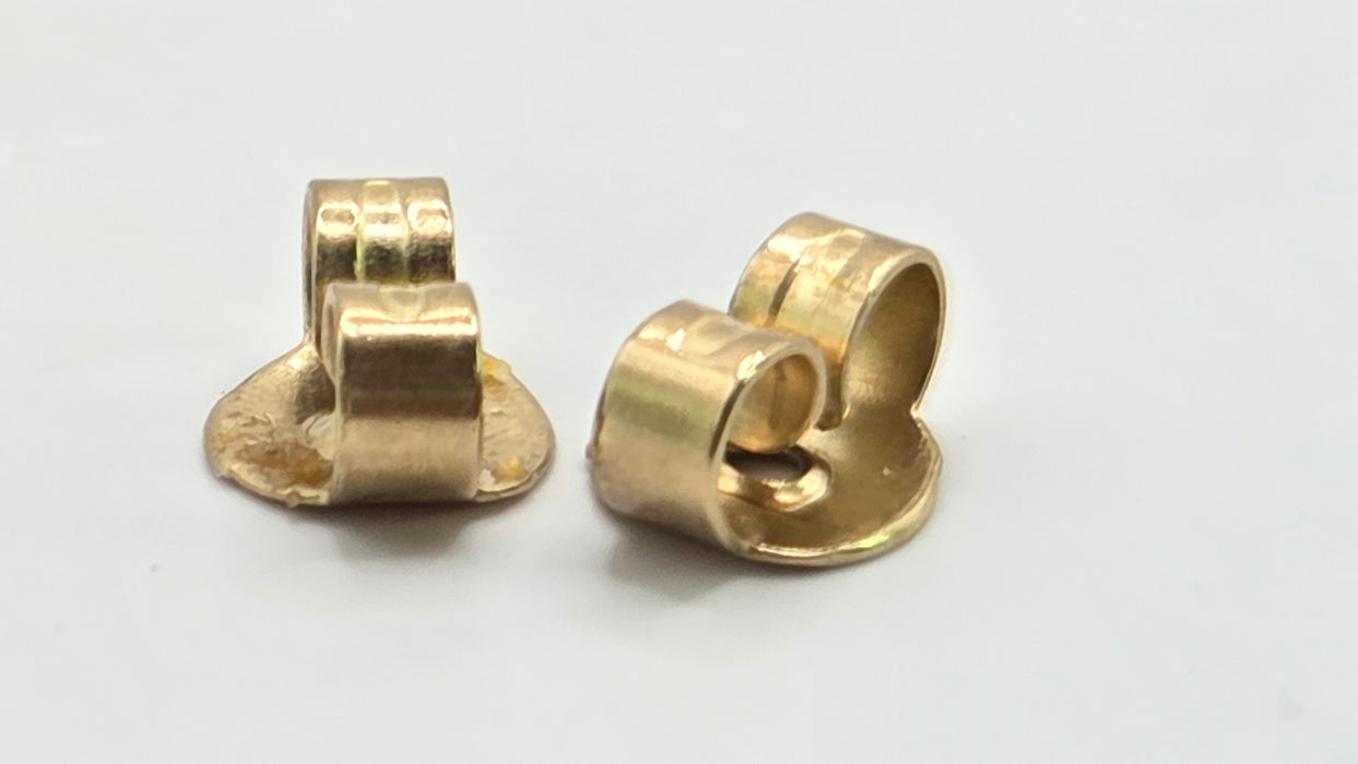 Vintage: 9ct Yellow & White Gold Diamond Leaf Stud Earrings