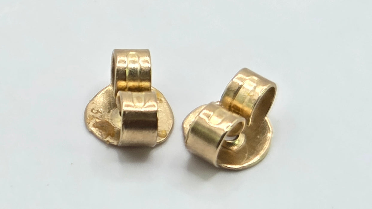 Vintage: 9ct Yellow & White Gold Diamond Leaf Stud Earrings
