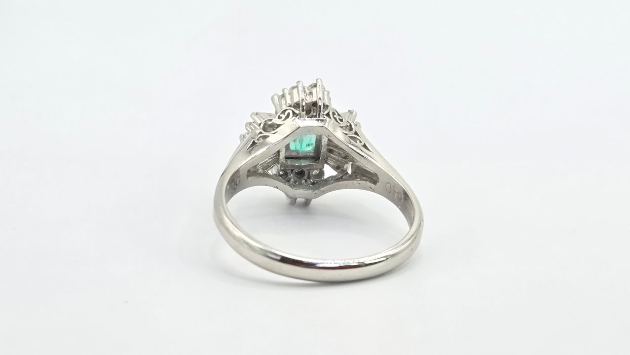 Vintage: Platinum Emerald & Diamond Cocktail Ring — She is special